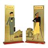 A pair of Art Deco painted wood advertising signs for 'Bondor' stockings,