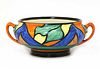 A Clarice Cliff 'Double V' twin-handled bowl,