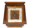 An Art Deco walnut wall barometer,