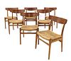 A set of seven 'CH23' dining chairs,