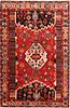 VINTAGE PERSIAN QASHQAI RUG. 6 ft 5 in x 4 ft 3 in (1.96 m x 1.30 m).