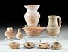Lot of 9 Holy Land Pottery Vessels