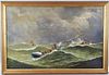 F. Tudgay, Marine Painting "To The Rescue" O/C