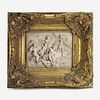 A French Composition Marble Wall Plaque After Martin Moreau, dated 1868