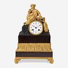 A German Patinated and Gilt Bronze Mantel Clock Late 19th century