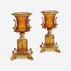 A Pair of French Gilt-Bronze Mounted Cut-Glass Urns 19th century