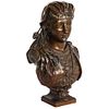 An Exquisite French Multi-Patinated Orientalist Bronze Bust of Beauty, by Rimbez
C. 1870
