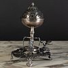 Spanish Colonial Style Silver Metal Perfume Burner with Figural Supports