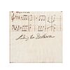 Beethoven, Ludwig van. Partitura Sinfonía 5. 14.8x15 cm. Firmada por Ludwig van Beethoven. Con certificado de autenticidad. Piezas: 2.
