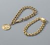9kt - 14kt Gold Bracelets, One With Gold Charm