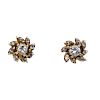 Two pairs of diamond ear studs. The first pair each designed as a brilliant-cut and marquise-shape d