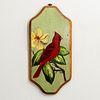 Vintage HWC Paint On Wood Plaque, Cardinal
