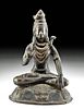 19th C. Nepalese Brass Seated Lord Shiva, Ex-Museum