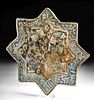 11th C. Seljuk Lustreware & Stone-Paste Star Tile