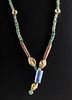Necklace w/ Moche Gold, Jade, Turquoise, Coral Beads