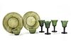 Group of 8 Spinach Jadeite Cups & Dish
