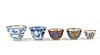 Group of 5 Porcelain Cups, Kangxi Period