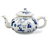 Chinese Blue & White Teapot w/ Figure, 19th C.