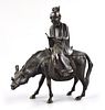 Chinese Bronze Figure Riding on Horse, Qing D.