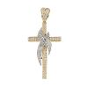 A cubic zirconia cross pendant. The circular-shape cubic zirconia cross with similarly set central s