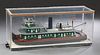 Vintage Wooden Towboat Model, "The Tom Sawyer," presented in a lucite case, Case- H.- 11 3/8 in., W.- 27 in., D.- 9 in., Boat- H.- 9 in., W.- 24 in., 