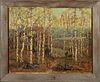 Knute Heldner (1877-1952, Louisiana), "Birch Forrest," 20th c., oil on canvas, signed lower right, presented in a wood frame, H.- 23 3/4 in., W.- 29 3