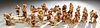 Large Thirty-two Piece Carved Wood Anri Nativity Set, 20th c., Italy, consisting of Mary, 2 Josephs, 2 camels, a donkey, 4 sheep, one shepherd with a 