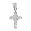 A 14ct gold diamond cross. Set throughout with brilliant-cut diamonds, to the brilliant-cut diamond