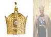 A Persian Pahlavi Shah Crown 18k Gold & Diamond Pendant
