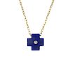 An 18ct gold diamond lapis lazuli cross. Designed as a lapis lazuli cross, with brilliant-cut diamon
