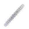 * A diamond band ring. The pave-set brilliant-cut diamond line, to the plain band. Total diamond wei
