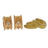 Slane 18k 14k Gold Diamond Hoop Earrings Lot 2pc