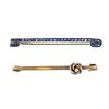 Two early 20th century gem-set bar brooches. To include a sapphire line bar brooch, together with a