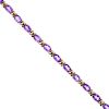 An amethyst bracelet. Designed as a series of oval-shape amethyst, with cross spacers, to the push-p