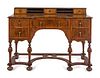 A William and Mary Style Walnut Kneehole Desk