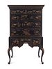 A Queen Anne Style Japanned High Chest