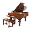 A Chickering & Sons Victorian Rosewood Parlor Grand Piano
