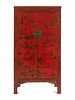 A Chinese Export Red Lacquer Cabinet