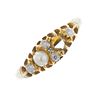 A mid 20th century 18ct gold split pearl and diamond ring. The split pearl and vacant mount, with ol