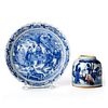 Grp: 2 18th c. Chinese Blue & White Porcelain Wares