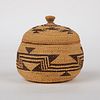 Yurok Native American Woven Lidded Basket