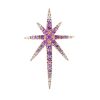 * A sapphire and diamond star pendant. The circular-shape vari-shade pink sapphire star, with brilli
