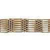 A 9ct gold gate bracelet. Designed as a series of alternating gate and brick links, to the tapered b