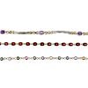 A selection of three 9ct gold gem-set bracelets. To include a multi-colour sapphire line bracelet, a