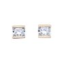 A selection of three pairs of diamond ear studs. To include a pair of 9ct gold diamond cluster ear s