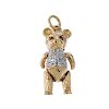 A 9ct gold ruby and diamond bear pendant. Of textured design, the articulated bear, with single-cut