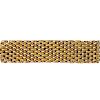 An early 20th century 9ct gold bracelet. The wide brick-link panel, with diagonal textured stripes,