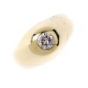 A gentleman's 18ct gold diamond single-stone ring. The brilliant-cut diamond, inset to the tapered b