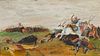 20th c. "Battle of the Vorskla River" Gouache Painting