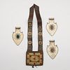 Grp: 4 Turkmen & Afghani Silver Pendants & Leather Pouch